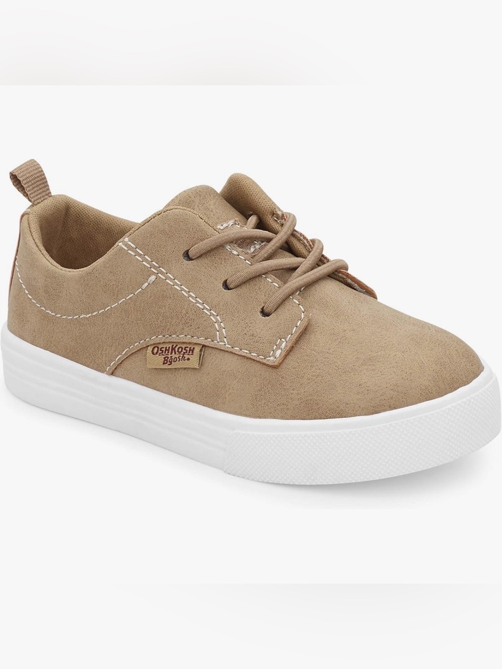 OshKosh B'gosh Kids' Light Brown Lace-Up Sneakers with White Sole